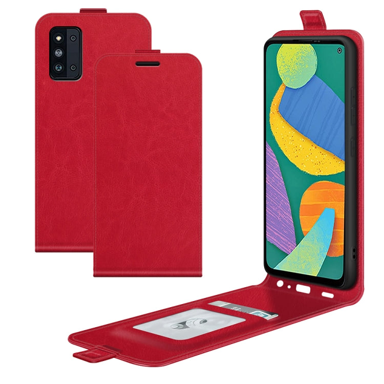 For Samsung Galaxy F52 5G R64 Texture Single Vertical Flip Leather Protective Case with Card Slots & Photo Frame