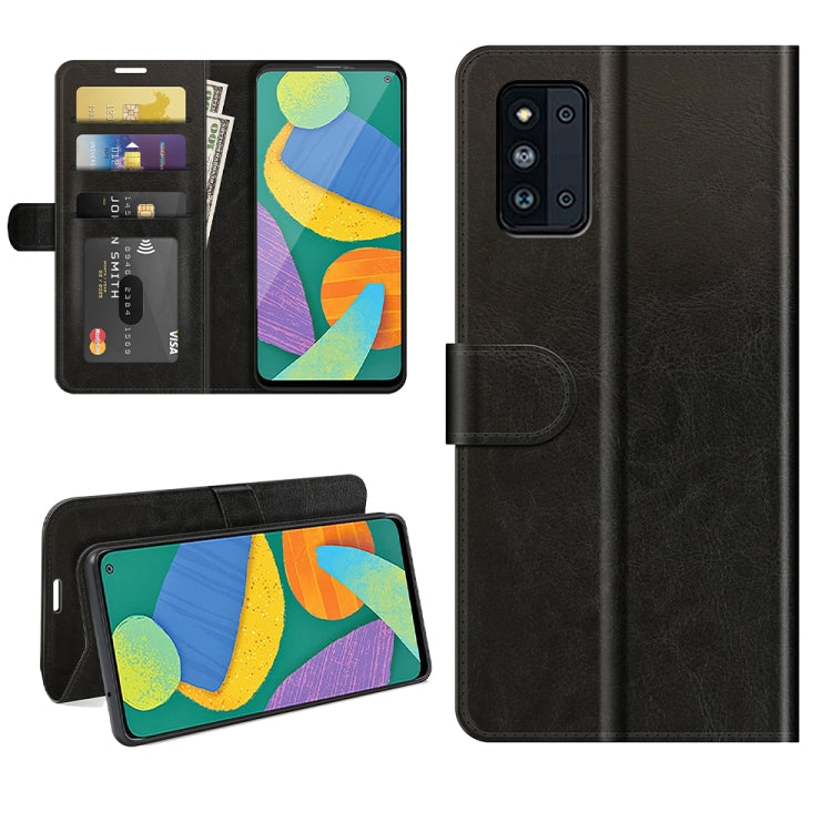 For Samsung Galaxy F52 5G R64 Texture Single Horizontal Flip Protective Case with Holder & Card Slots & Wallet& Photo Frame