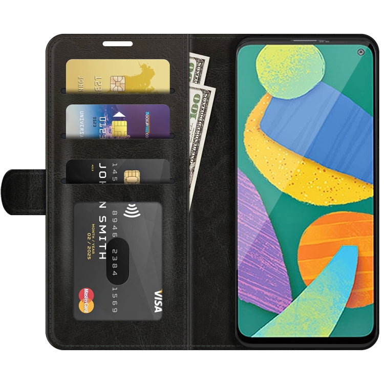 For Samsung Galaxy F52 5G R64 Texture Single Horizontal Flip Protective Case with Holder & Card Slots & Wallet& Photo Frame