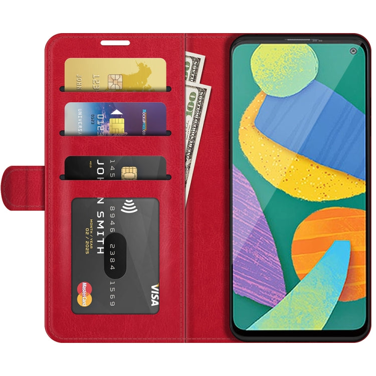 For Samsung Galaxy F52 5G R64 Texture Single Horizontal Flip Protective Case with Holder & Card Slots & Wallet& Photo Frame