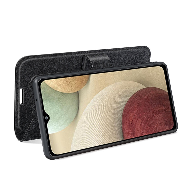 For Samsung Galaxy F12 / M12 Litchi Texture Horizontal Flip Protective Case with Holder & Card Slots & Wallet