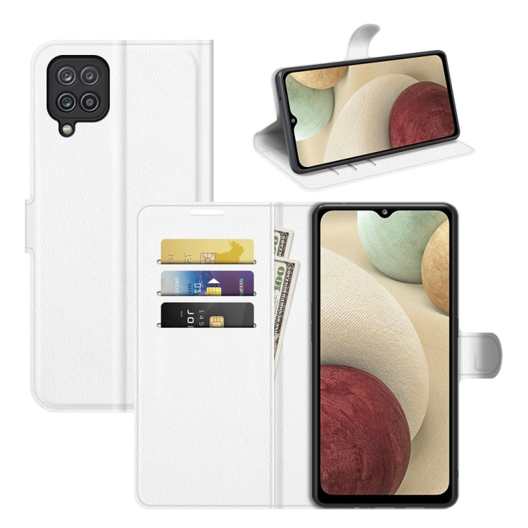 For Samsung Galaxy F12 / M12 Litchi Texture Horizontal Flip Protective Case with Holder & Card Slots & Wallet