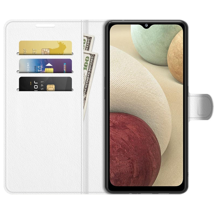 For Samsung Galaxy F12 / M12 Litchi Texture Horizontal Flip Protective Case with Holder & Card Slots & Wallet