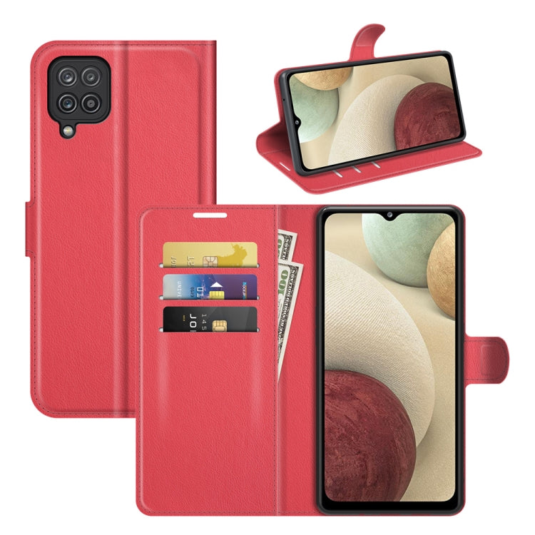 For Samsung Galaxy F12 / M12 Litchi Texture Horizontal Flip Protective Case with Holder & Card Slots & Wallet