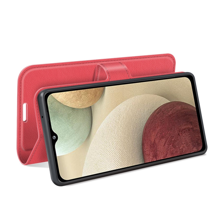 For Samsung Galaxy F12 / M12 Litchi Texture Horizontal Flip Protective Case with Holder & Card Slots & Wallet