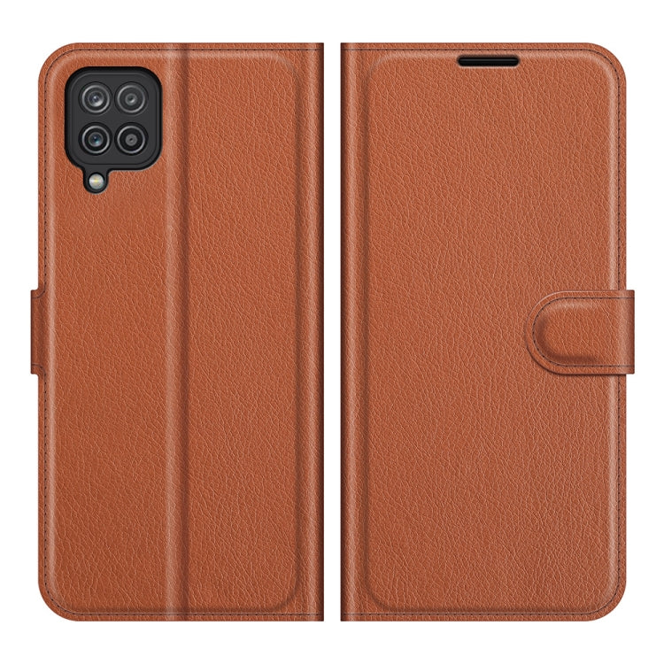 For Samsung Galaxy F12 / M12 Litchi Texture Horizontal Flip Protective Case with Holder & Card Slots & Wallet