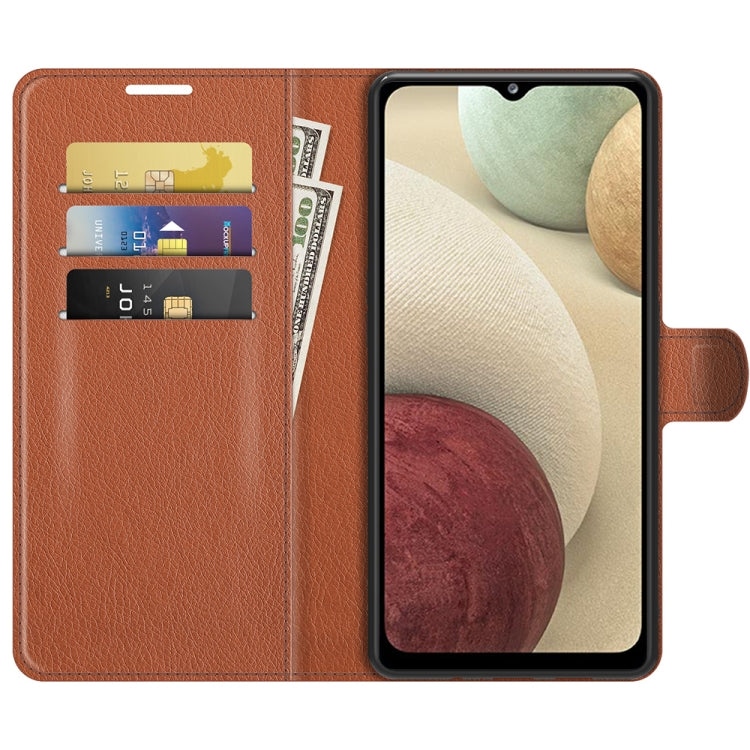 For Samsung Galaxy F12 / M12 Litchi Texture Horizontal Flip Protective Case with Holder & Card Slots & Wallet