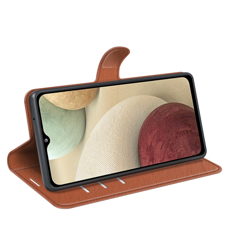 For Samsung Galaxy F12 / M12 Litchi Texture Horizontal Flip Protective Case with Holder & Card Slots & Wallet
