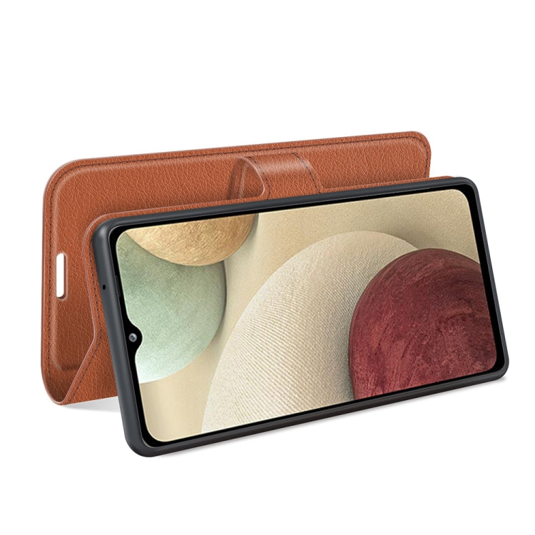 For Samsung Galaxy F12 / M12 Litchi Texture Horizontal Flip Protective Case with Holder & Card Slots & Wallet
