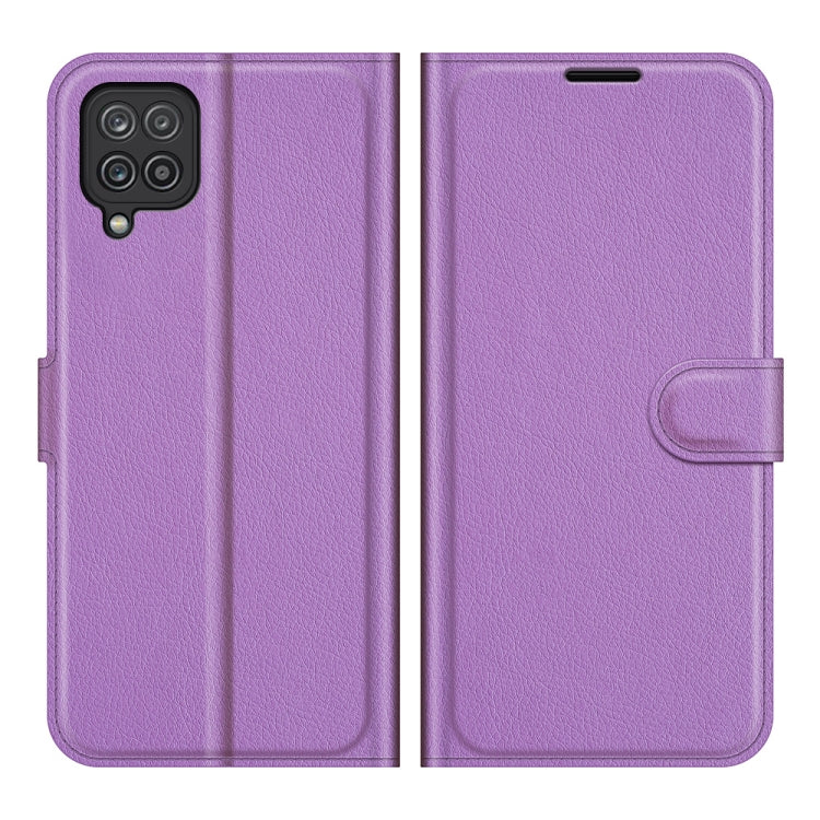 For Samsung Galaxy F12 / M12 Litchi Texture Horizontal Flip Protective Case with Holder & Card Slots & Wallet