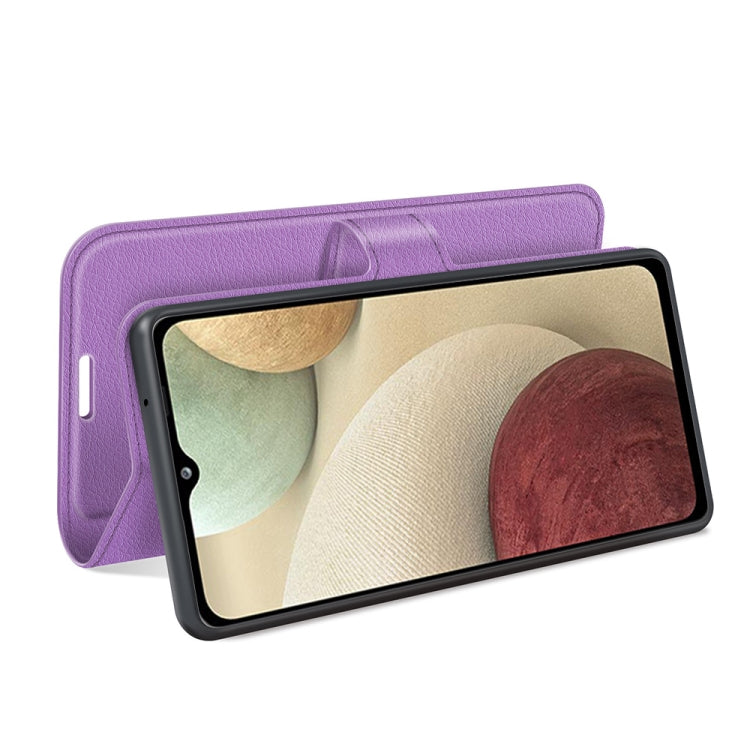For Samsung Galaxy F12 / M12 Litchi Texture Horizontal Flip Protective Case with Holder & Card Slots & Wallet