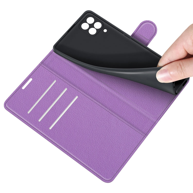 For Samsung Galaxy F12 / M12 Litchi Texture Horizontal Flip Protective Case with Holder & Card Slots & Wallet