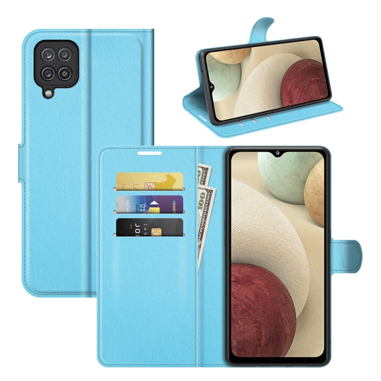 For Samsung Galaxy F12 / M12 Litchi Texture Horizontal Flip Protective Case with Holder & Card Slots & Wallet