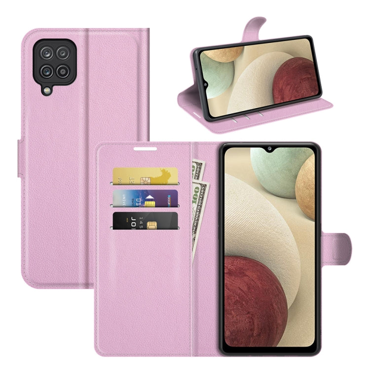 For Samsung Galaxy F12 / M12 Litchi Texture Horizontal Flip Protective Case with Holder & Card Slots & Wallet