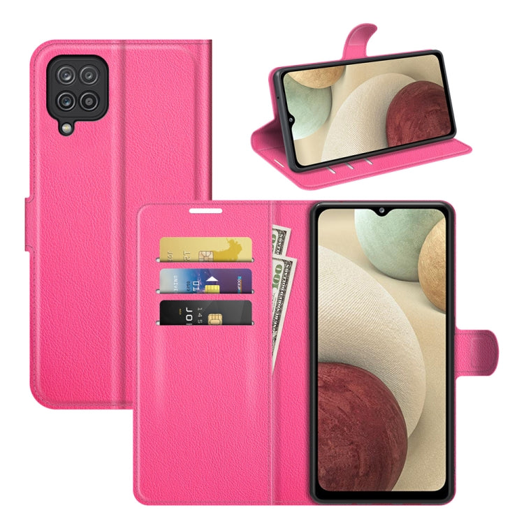 For Samsung Galaxy F12 / M12 Litchi Texture Horizontal Flip Protective Case with Holder & Card Slots & Wallet
