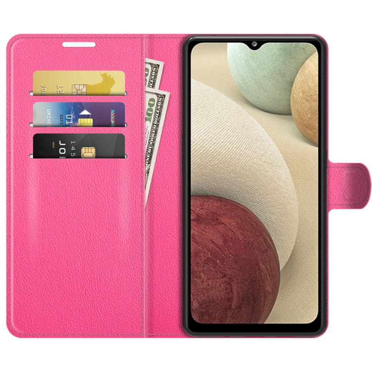 For Samsung Galaxy F12 / M12 Litchi Texture Horizontal Flip Protective Case with Holder & Card Slots & Wallet