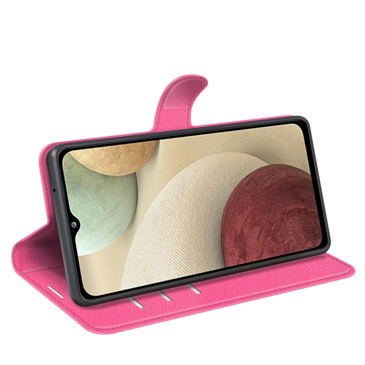 For Samsung Galaxy F12 / M12 Litchi Texture Horizontal Flip Protective Case with Holder & Card Slots & Wallet
