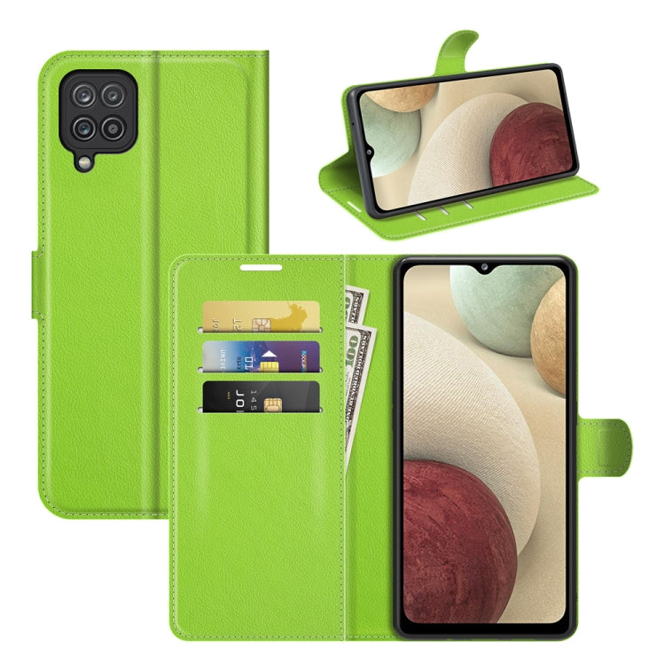 For Samsung Galaxy F12 / M12 Litchi Texture Horizontal Flip Protective Case with Holder & Card Slots & Wallet