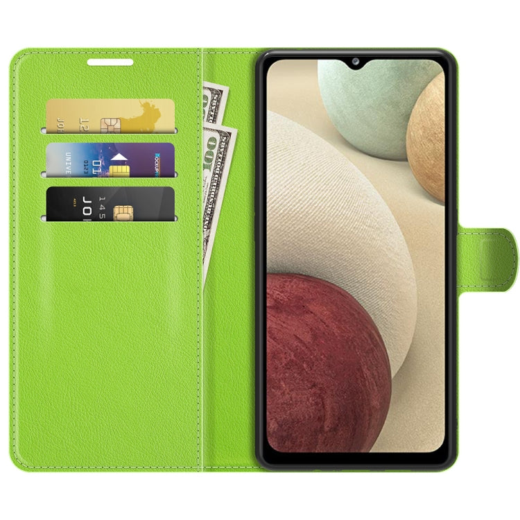 For Samsung Galaxy F12 / M12 Litchi Texture Horizontal Flip Protective Case with Holder & Card Slots & Wallet