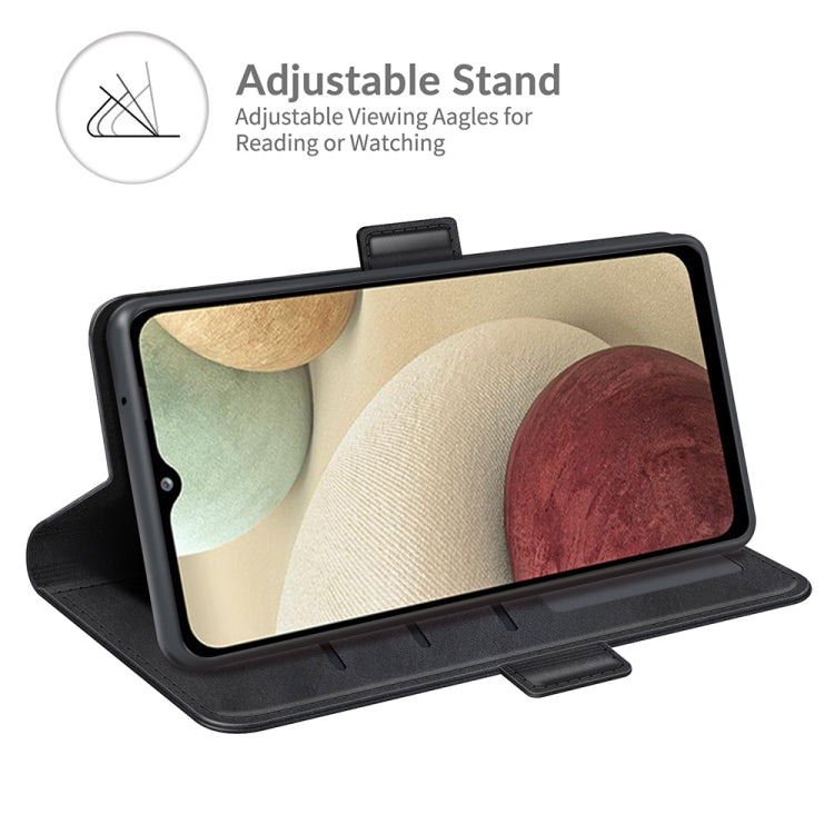 For Samsung Galaxy F12 / M12 Dual-side Magnetic Buckle Horizontal Flip Leather Case with Holder & Card Slots & Wallet