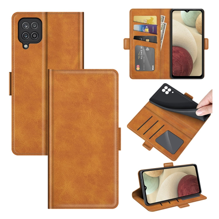For Samsung Galaxy F12 / M12 Dual-side Magnetic Buckle Horizontal Flip Leather Case with Holder & Card Slots & Wallet