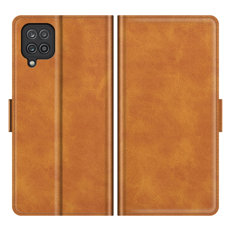 For Samsung Galaxy F12 / M12 Dual-side Magnetic Buckle Horizontal Flip Leather Case with Holder & Card Slots & Wallet