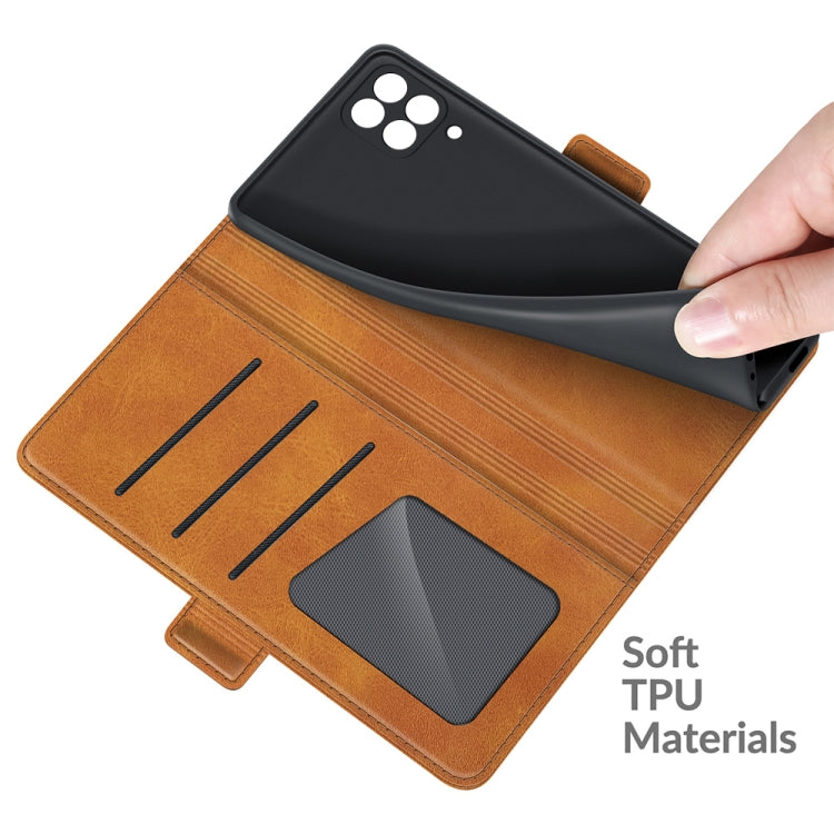 For Samsung Galaxy F12 / M12 Dual-side Magnetic Buckle Horizontal Flip Leather Case with Holder & Card Slots & Wallet