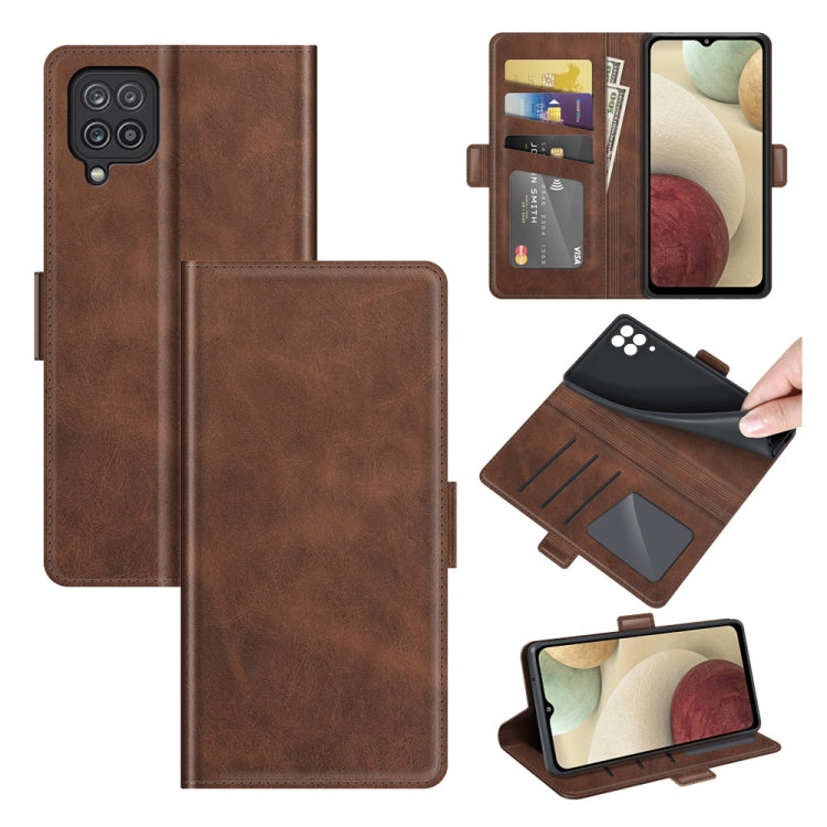 For Samsung Galaxy F12 / M12 Dual-side Magnetic Buckle Horizontal Flip Leather Case with Holder & Card Slots & Wallet