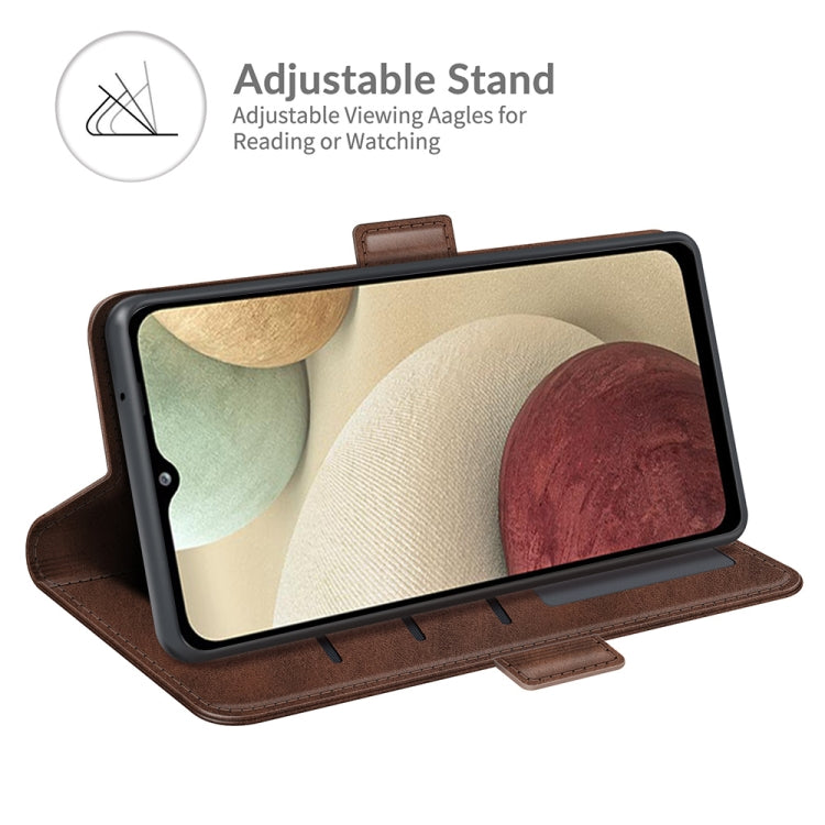 For Samsung Galaxy F12 / M12 Dual-side Magnetic Buckle Horizontal Flip Leather Case with Holder & Card Slots & Wallet