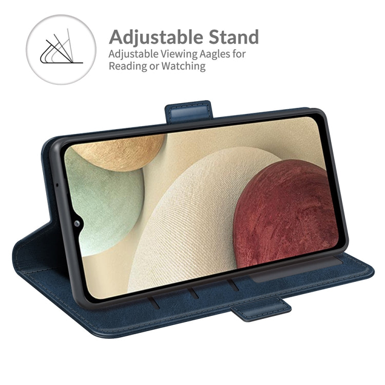 For Samsung Galaxy F12 / M12 Dual-side Magnetic Buckle Horizontal Flip Leather Case with Holder & Card Slots & Wallet