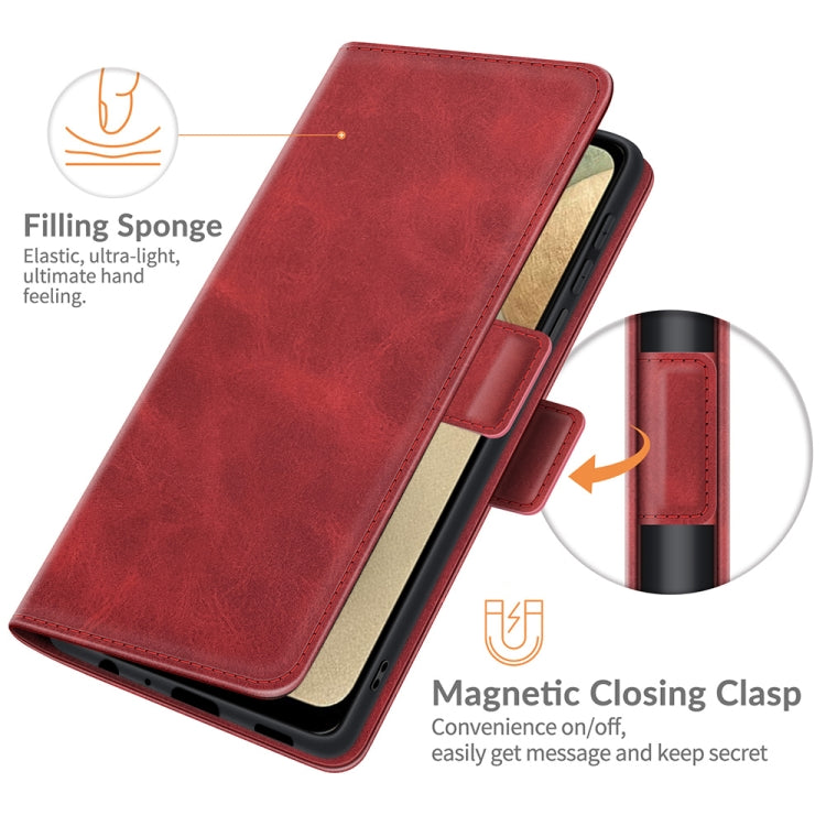 For Samsung Galaxy F12 / M12 Dual-side Magnetic Buckle Horizontal Flip Leather Case with Holder & Card Slots & Wallet