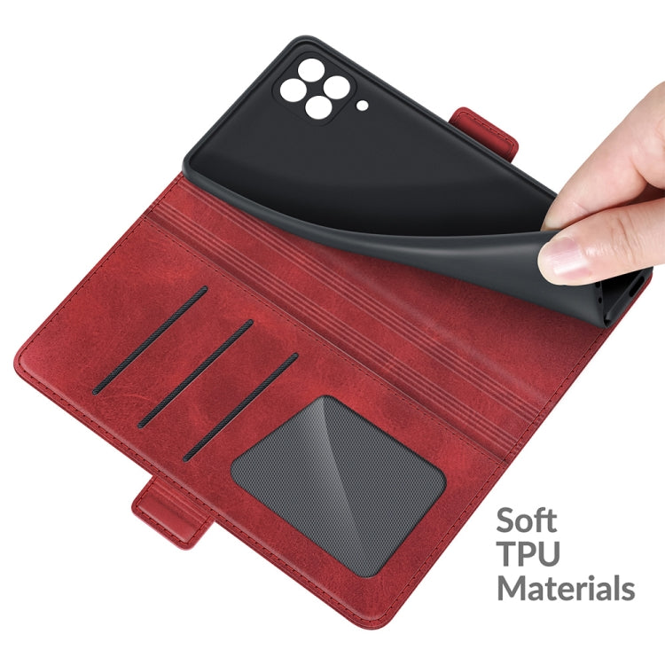 For Samsung Galaxy F12 / M12 Dual-side Magnetic Buckle Horizontal Flip Leather Case with Holder & Card Slots & Wallet