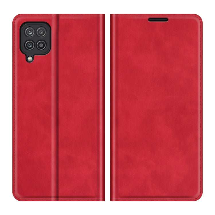 For Samsung Galaxy F12 / M12 Retro-skin Business Magnetic Suction Leather Case with Holder & Card Slots & Wallet