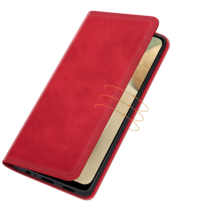 For Samsung Galaxy F12 / M12 Retro-skin Business Magnetic Suction Leather Case with Holder & Card Slots & Wallet