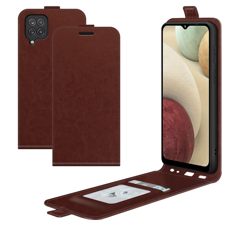 For Samsung Galaxy F12 / M12 R64 Texture Single Vertical Flip Leather Protective Case with Card Slots & Photo Frame