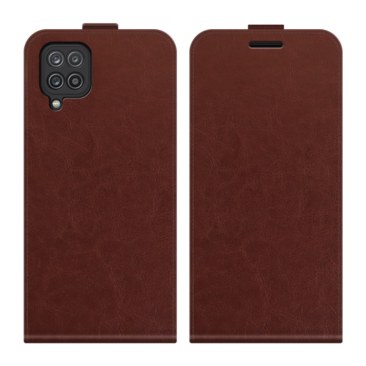 For Samsung Galaxy F12 / M12 R64 Texture Single Vertical Flip Leather Protective Case with Card Slots & Photo Frame