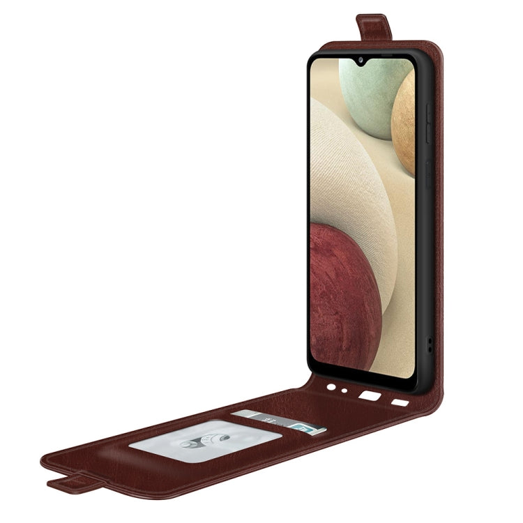 For Samsung Galaxy F12 / M12 R64 Texture Single Vertical Flip Leather Protective Case with Card Slots & Photo Frame