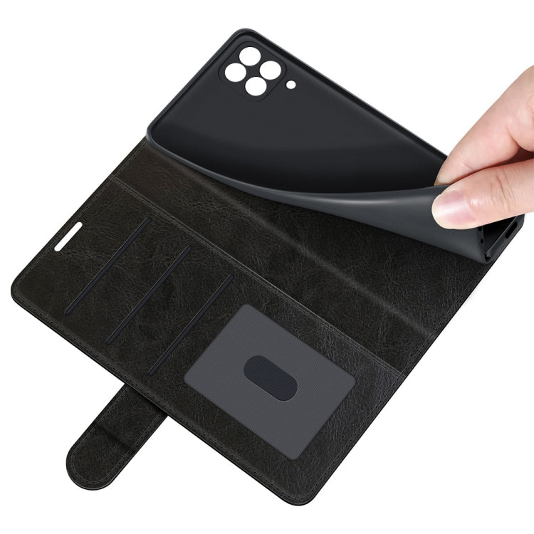 For Samsung Galaxy F12 / M12 R64 Texture Single Horizontal Flip Protective Case with Holder & Card Slots & Wallet& Photo Frame