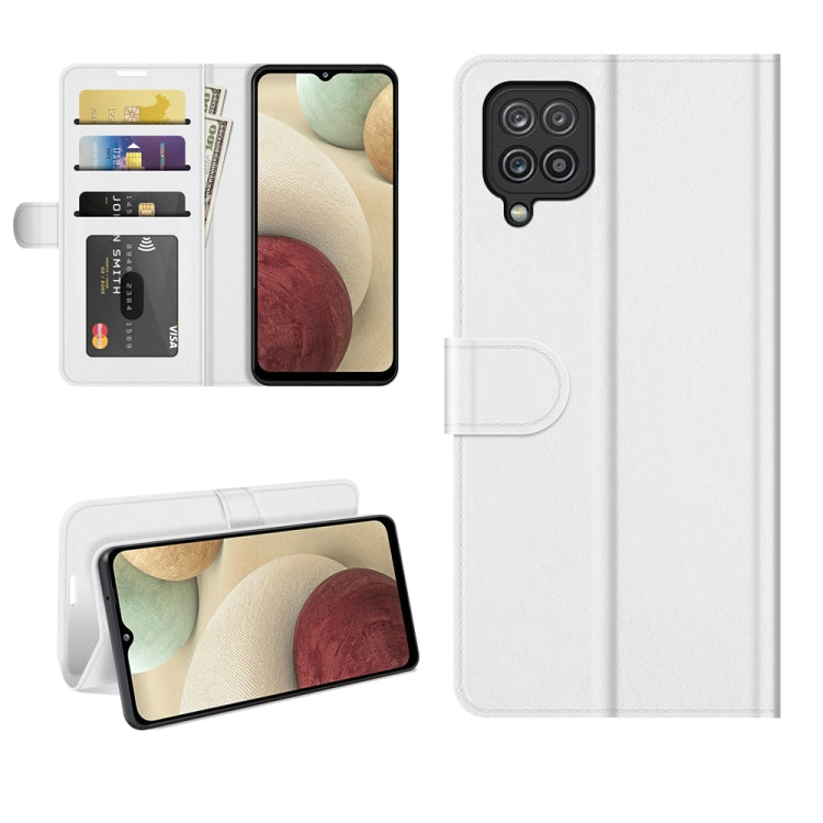 For Samsung Galaxy F12 / M12 R64 Texture Single Horizontal Flip Protective Case with Holder & Card Slots & Wallet& Photo Frame