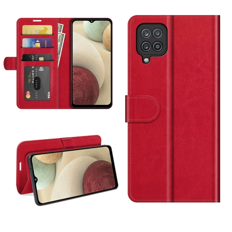For Samsung Galaxy F12 / M12 R64 Texture Single Horizontal Flip Protective Case with Holder & Card Slots & Wallet& Photo Frame