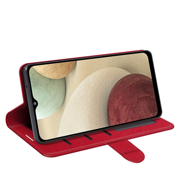 For Samsung Galaxy F12 / M12 R64 Texture Single Horizontal Flip Protective Case with Holder & Card Slots & Wallet& Photo Frame