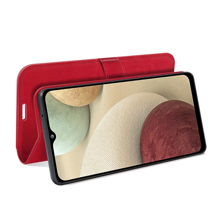 For Samsung Galaxy F12 / M12 R64 Texture Single Horizontal Flip Protective Case with Holder & Card Slots & Wallet& Photo Frame