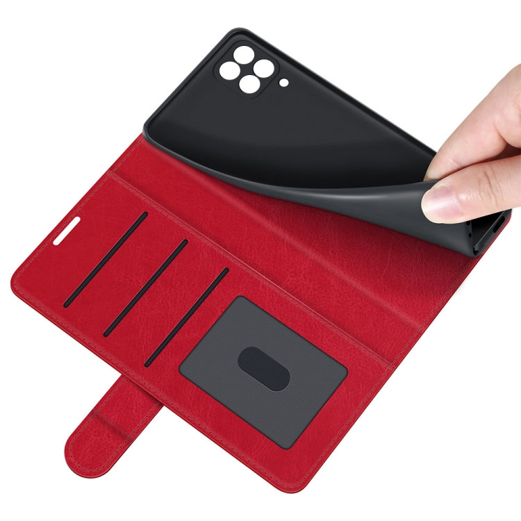 For Samsung Galaxy F12 / M12 R64 Texture Single Horizontal Flip Protective Case with Holder & Card Slots & Wallet& Photo Frame