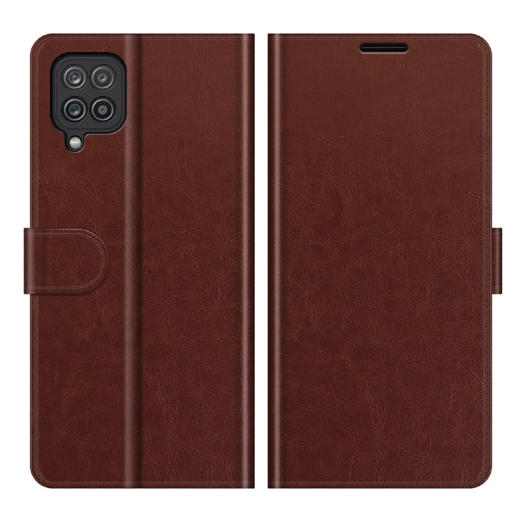 For Samsung Galaxy F12 / M12 R64 Texture Single Horizontal Flip Protective Case with Holder & Card Slots & Wallet& Photo Frame