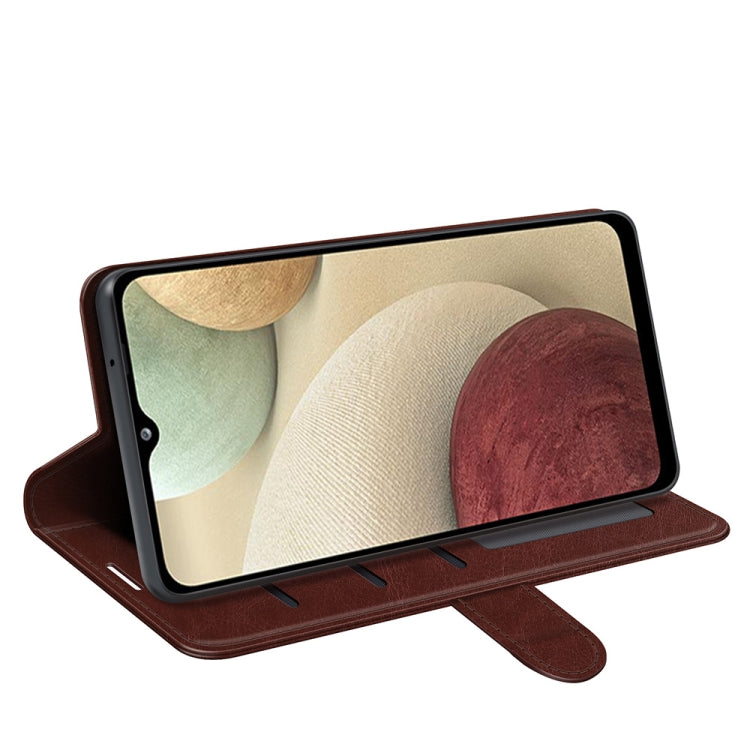 For Samsung Galaxy F12 / M12 R64 Texture Single Horizontal Flip Protective Case with Holder & Card Slots & Wallet& Photo Frame