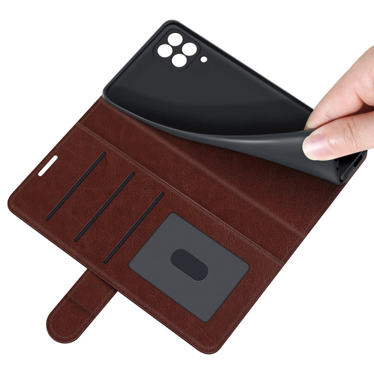 For Samsung Galaxy F12 / M12 R64 Texture Single Horizontal Flip Protective Case with Holder & Card Slots & Wallet& Photo Frame
