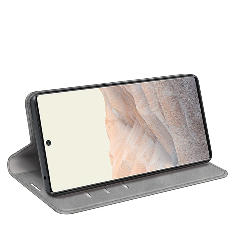For Google Pixel 6 Pro Retro-skin Business Magnetic Suction Leather Case with Holder & Card Slots & Wallet