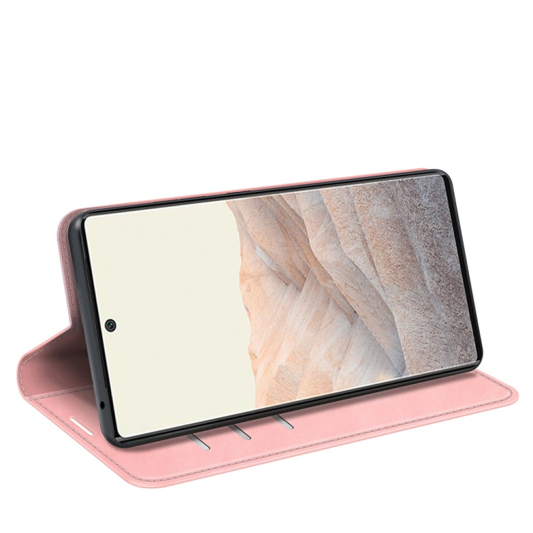 For Google Pixel 6 Pro Retro-skin Business Magnetic Suction Leather Case with Holder & Card Slots & Wallet