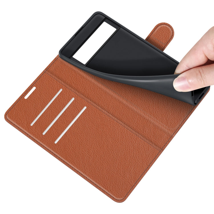 For Google Pixel 6 Litchi Texture Horizontal Flip Protective Case with Holder & Card Slots & Wallet