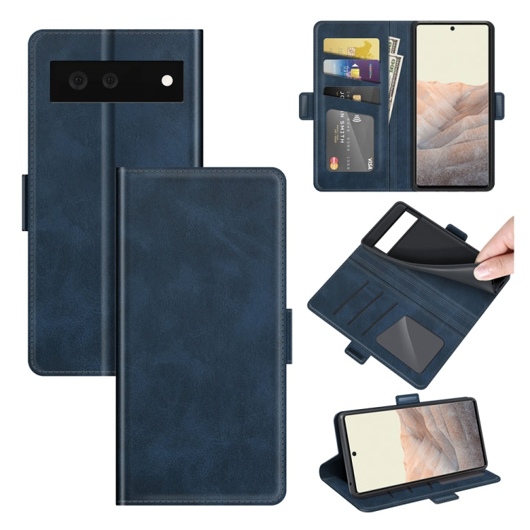 For Google Pixel 6 Dual-side Magnetic Buckle Horizontal Flip Leather Case with Holder & Card Slots & Wallet
